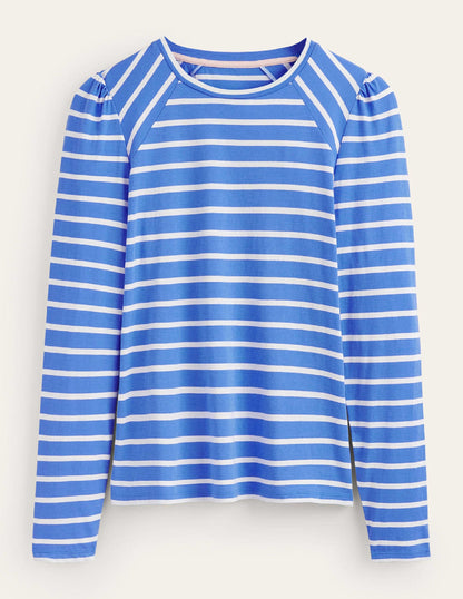Arabella Stripe T-Shirt-Marina, Ivory