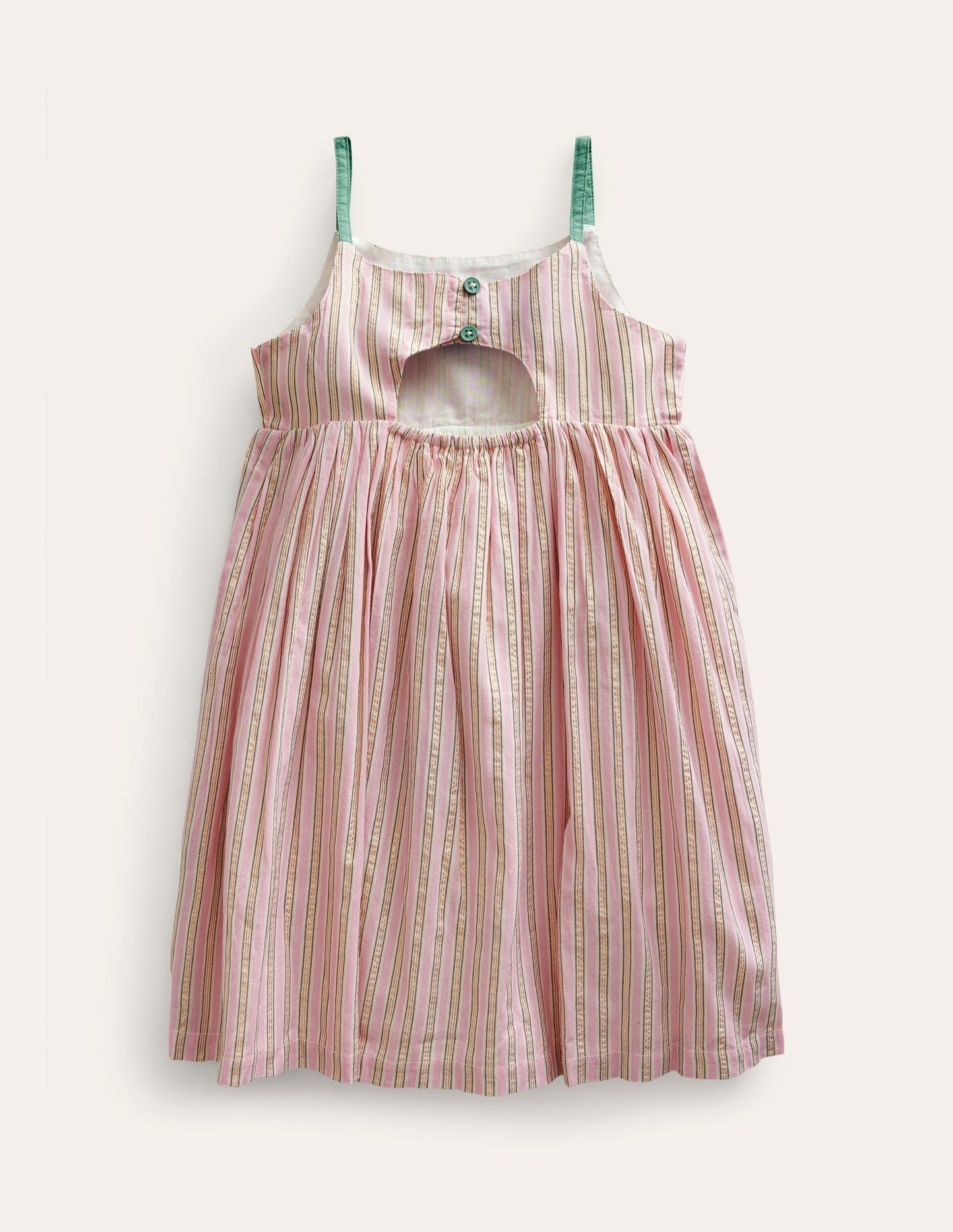 Back Detail Cut Out Dress-Lilac and Metallic Stripe