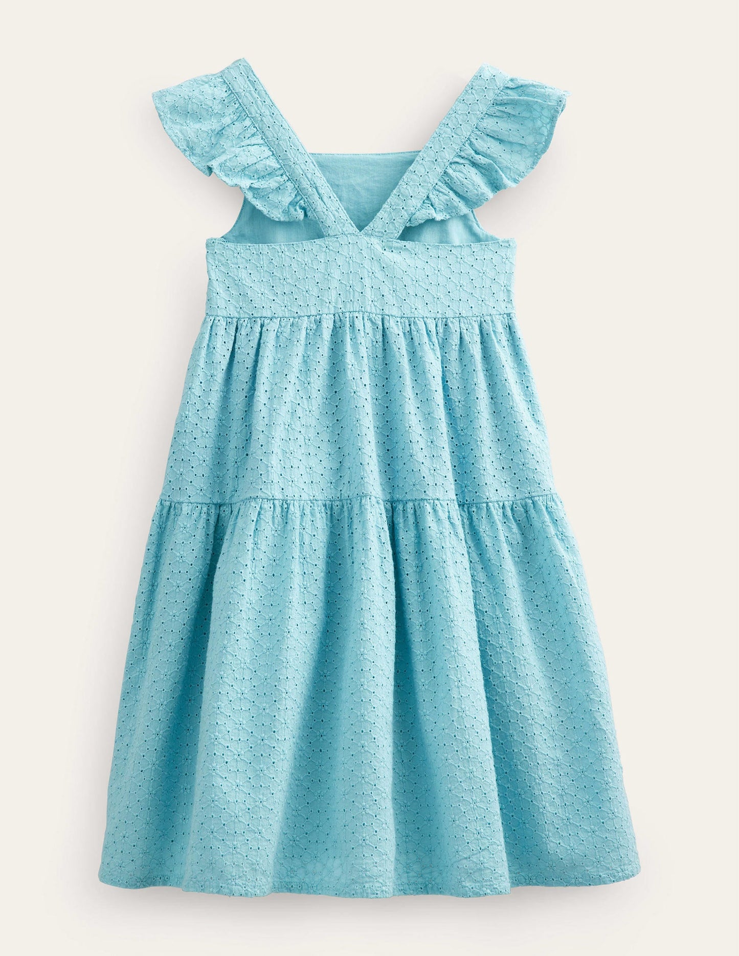 All Over Broderie Dress-Aqua Sea