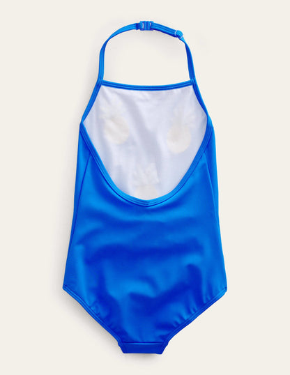 Appliqué Fruit Swimsuit-Cabana Blue