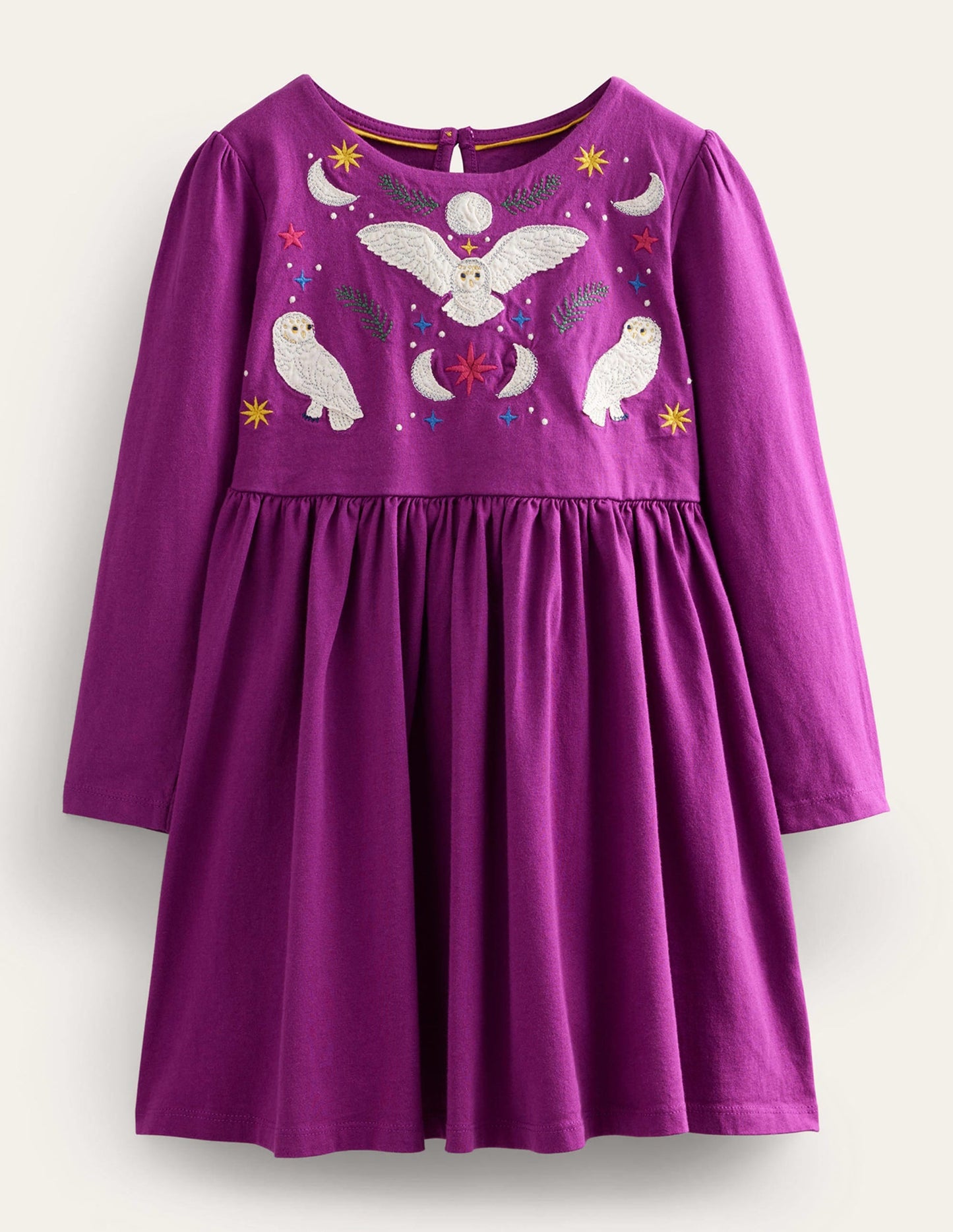 Appliqué Jersey Dress-Chrysanthemum Purple