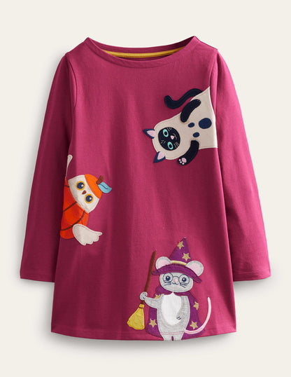 Appliqué Jersey Tunic-Penelope Pink