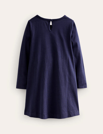 Advent Calendar Appliqué Dress-French Navy