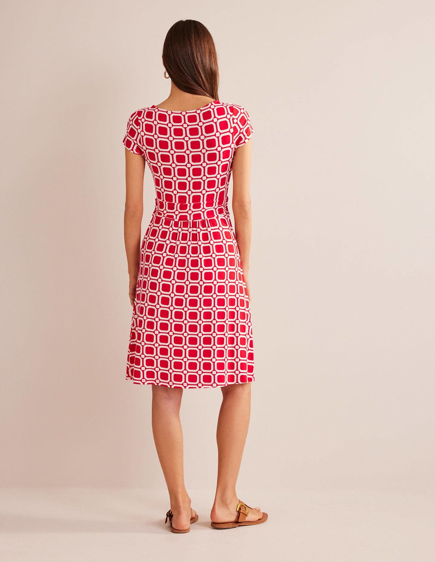 Amelie Jersey Dress-Hot Pepper, Block Cube