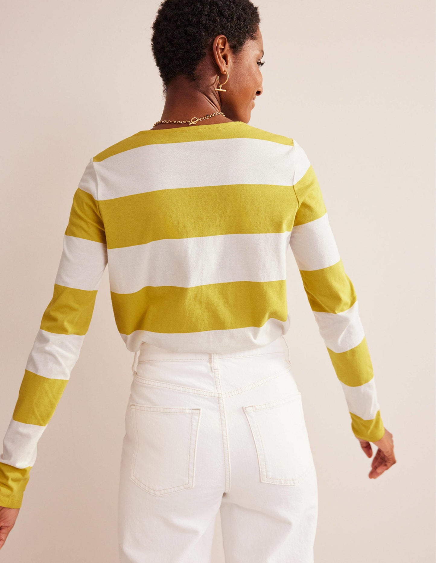 Bea Long Sleeve Breton-Ivory, Yellow