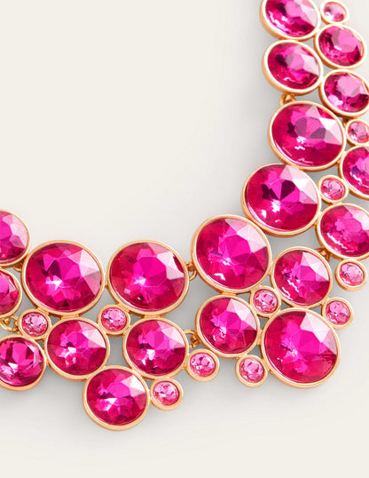 Andrea Jewel-Cluster Necklace-Hot Pink