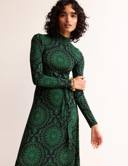 Alberta Jersey Midi Dress-Amazon Green, Artizan Geo