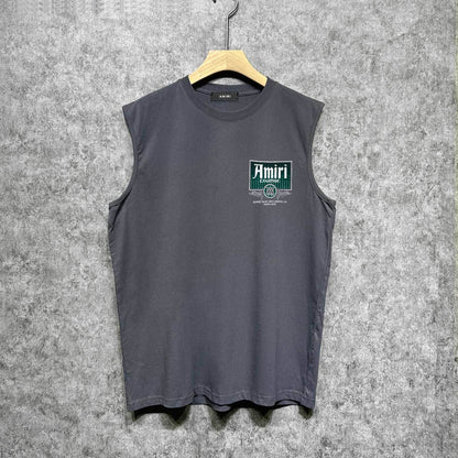 Amiri tank top flower diamond nameplate printing