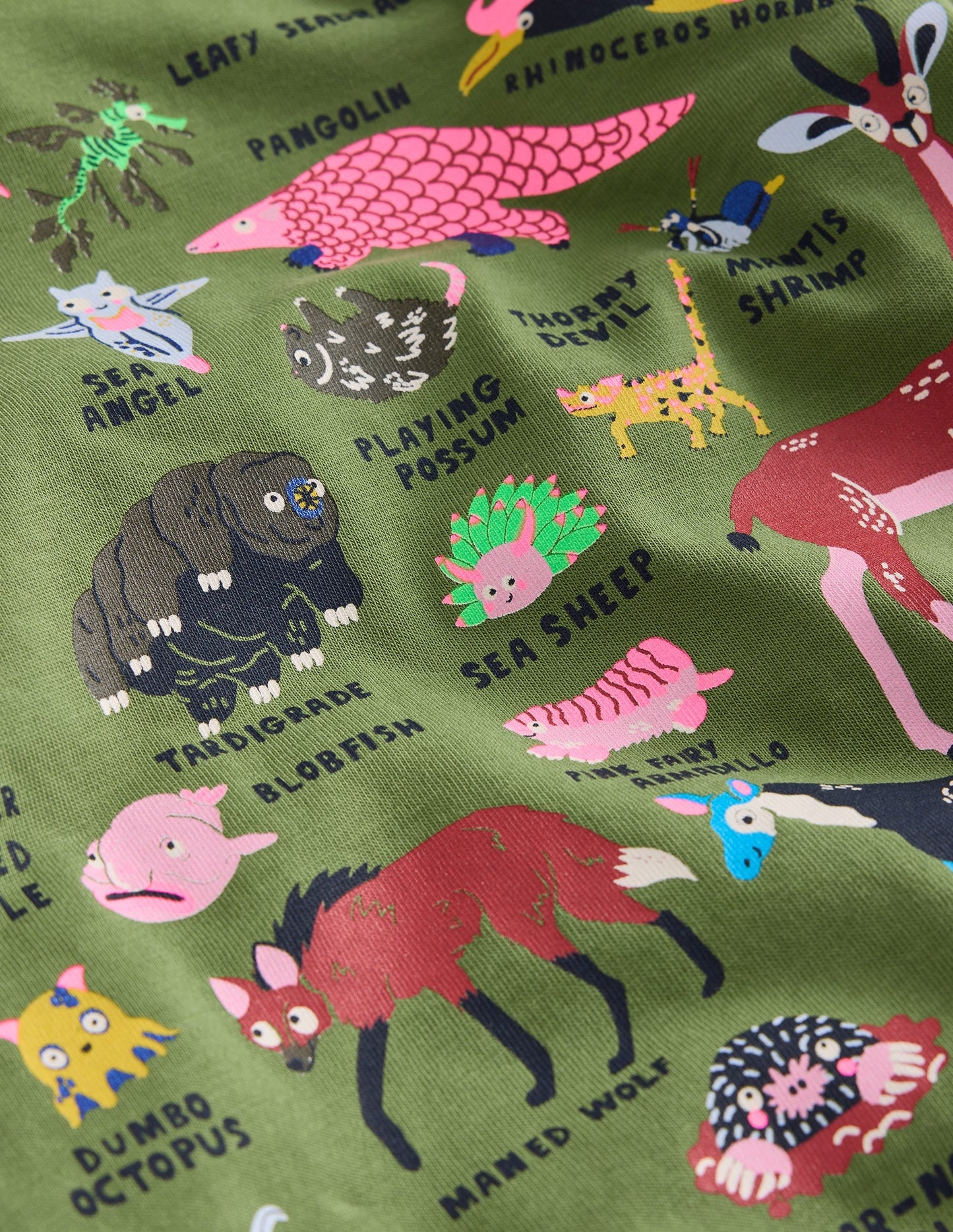 Animal Short Sleeve T-Shirt-Safari Green Odd Animals