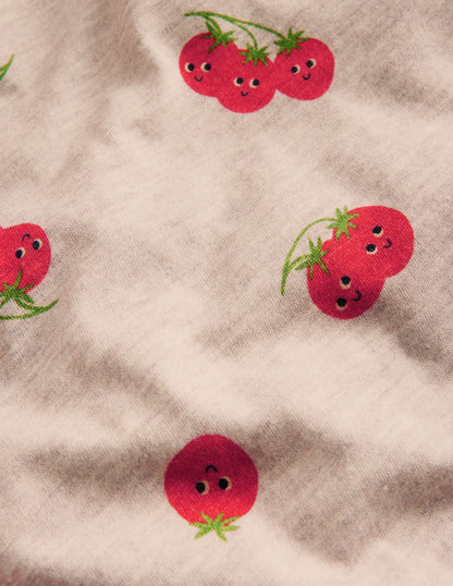 All-over Printed T-Shirt-Oatmeal Marl Tomatoes