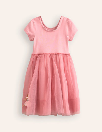 Appliqué Tulle Ballet Dress-Almond Pink Ballerinas