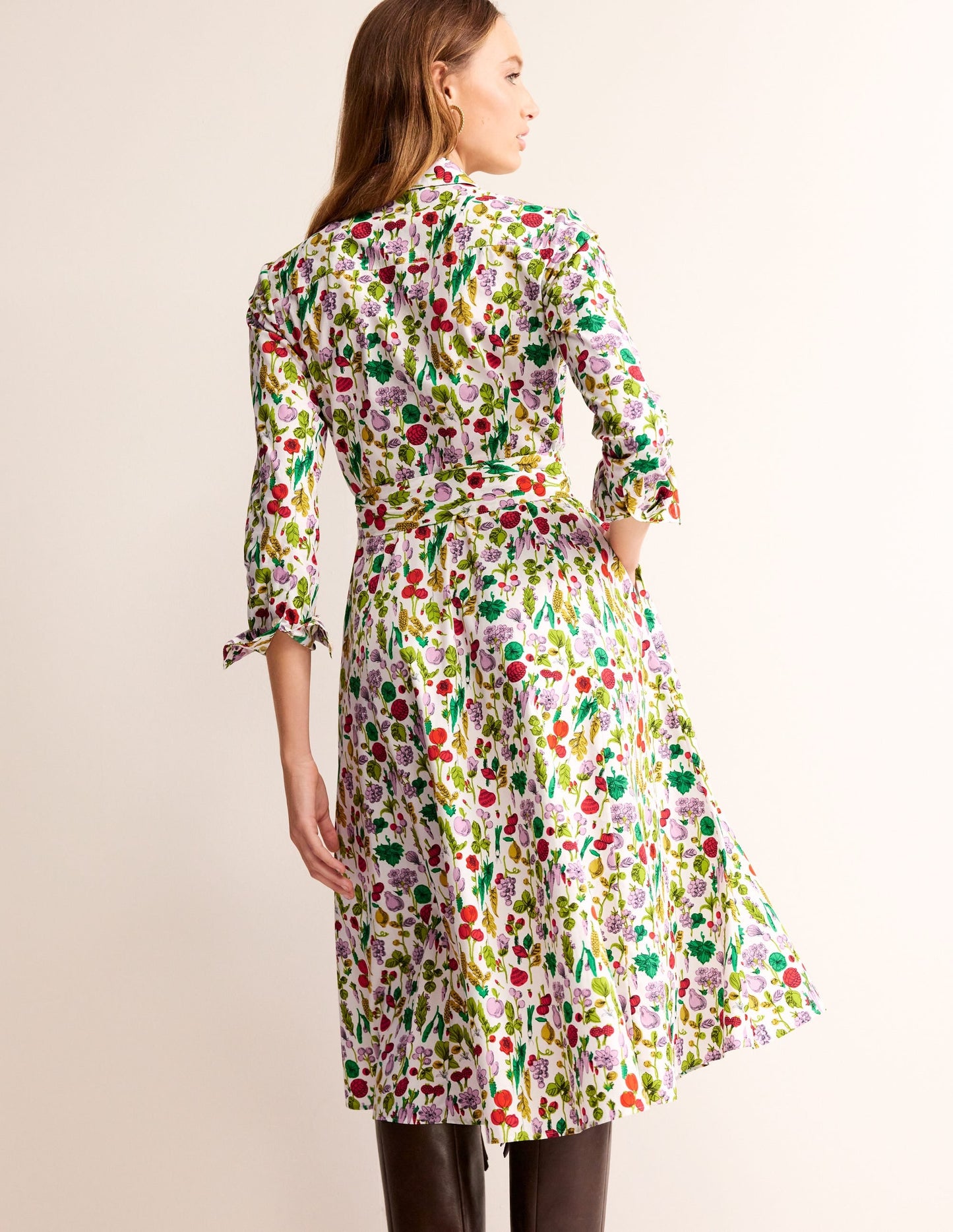 Amy Cotton Midi Shirt Dress-Ivory, Spring Crop