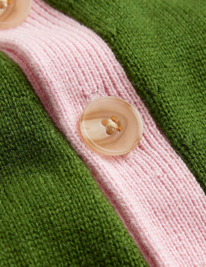 Alma Contrast Trim Sweater-Garden Green, Spring Blossom