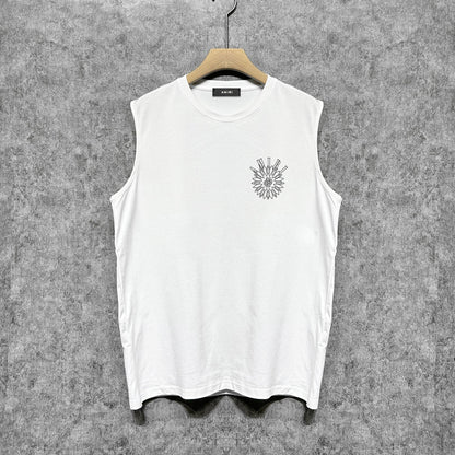 Amiri tank top dotted lotus printing