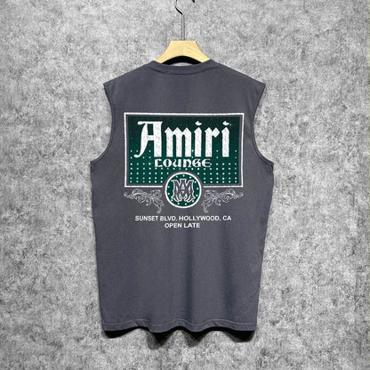 Amiri tank top flower diamond nameplate printing