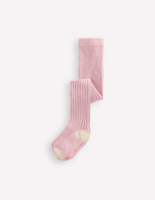 Baby Ribbed Tights-Vintage Pink