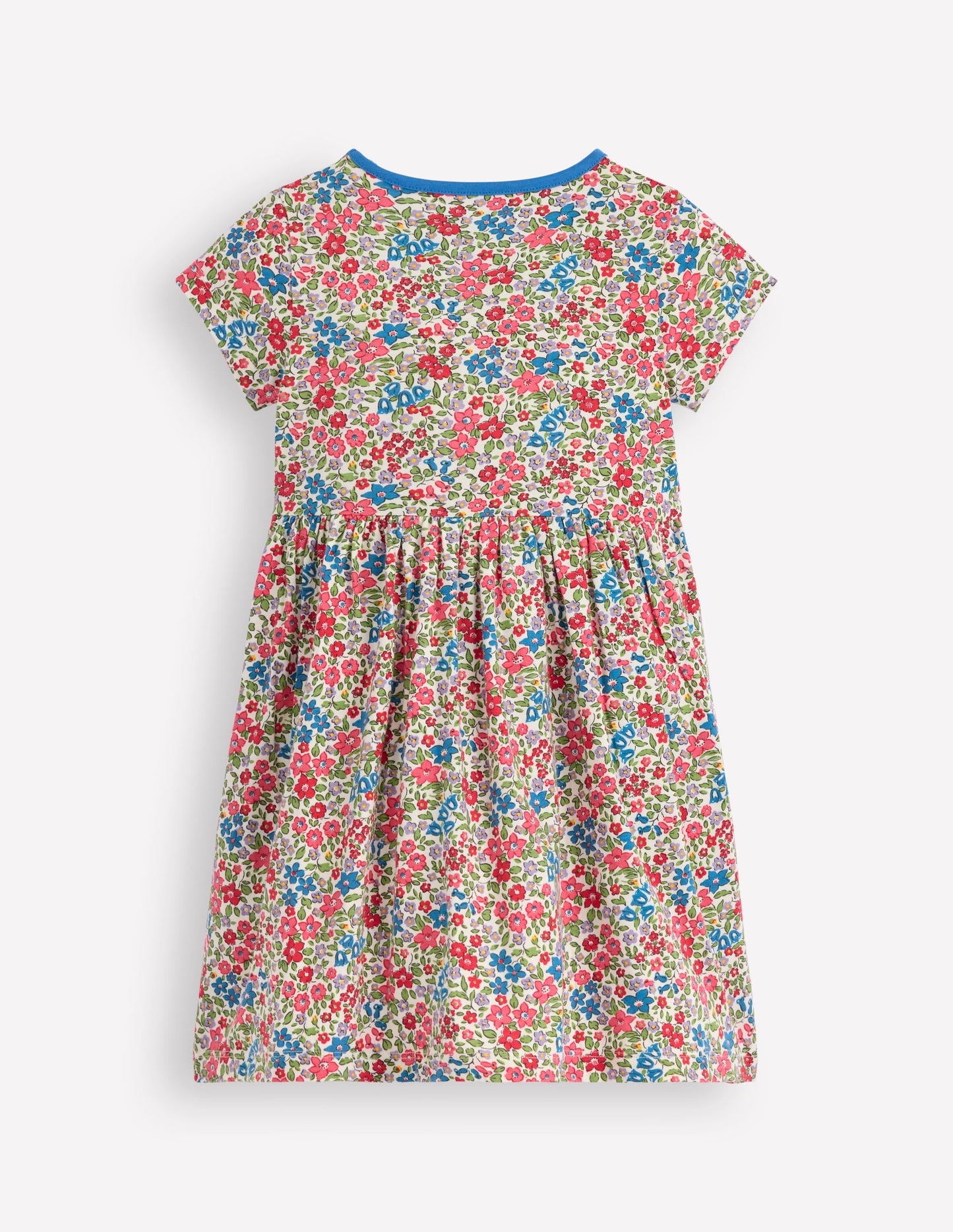 Appliqué  T-shirt Dress-Rose Pink Flowerbed Hearts