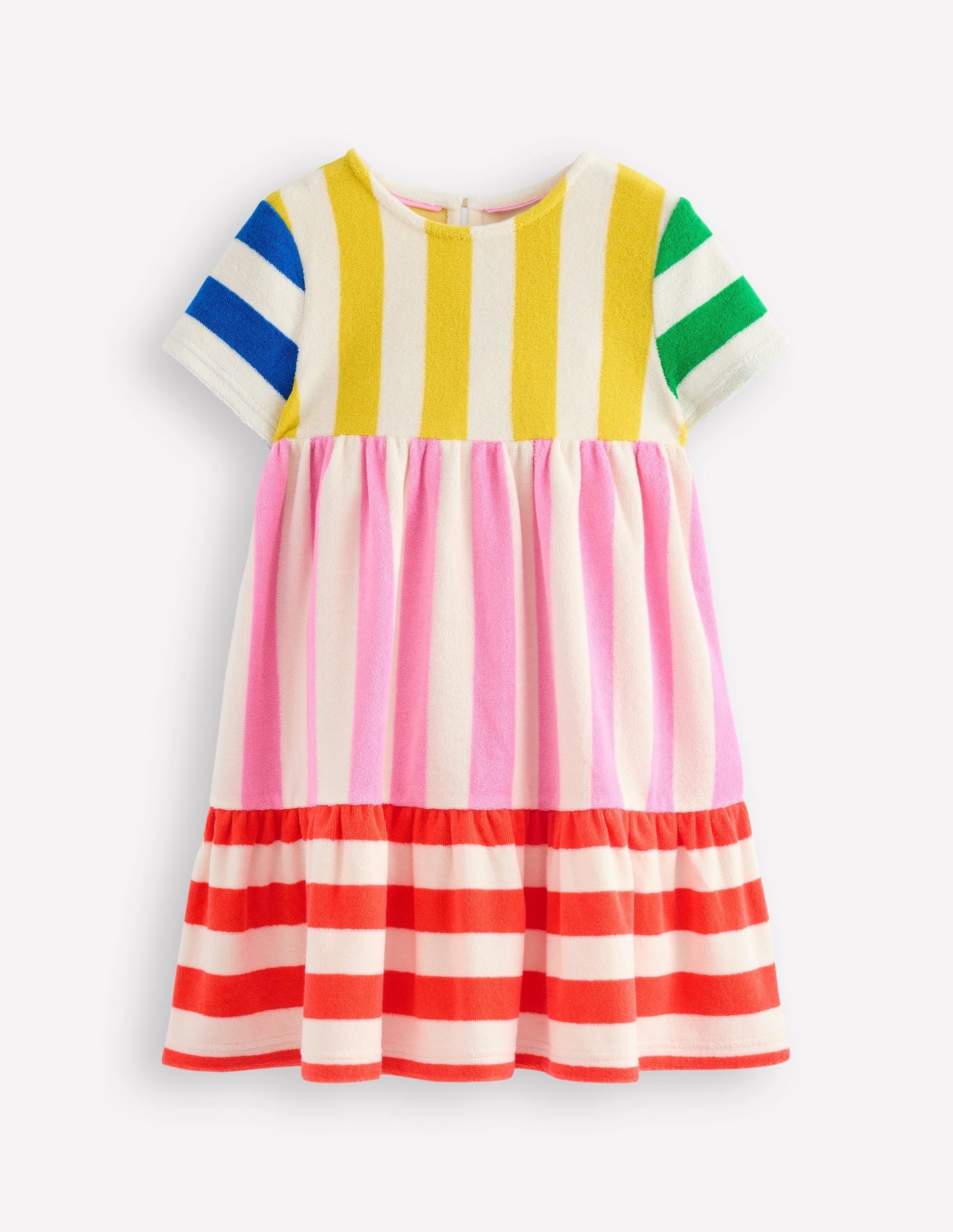Ariel Twirly Towelling Dress-Hotchpotch Multi Stripe