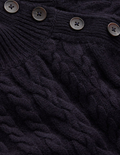 Amara Short Cable Dress-Navy