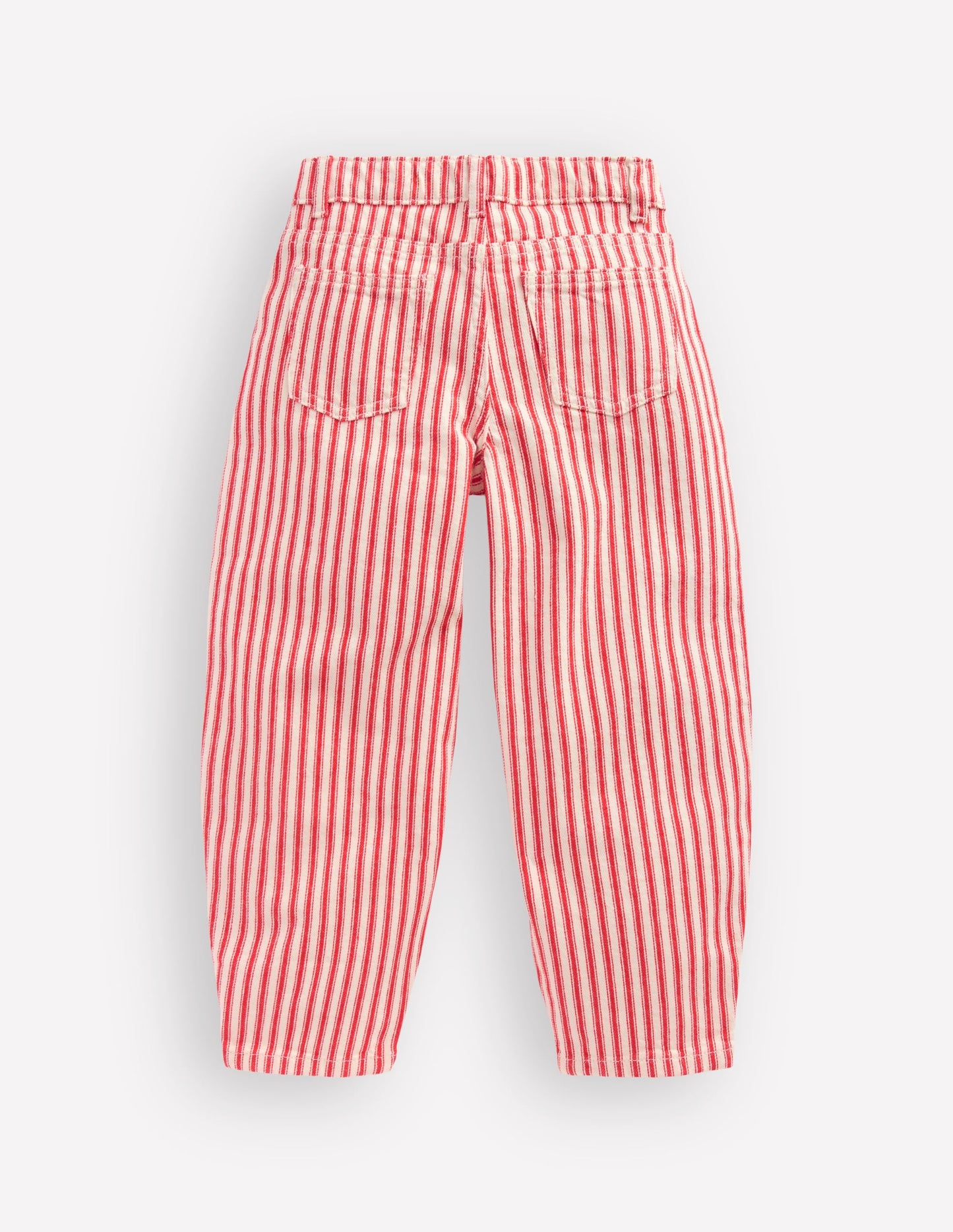 Barrel Leg Jeans-Poppy Red Tram Stripe