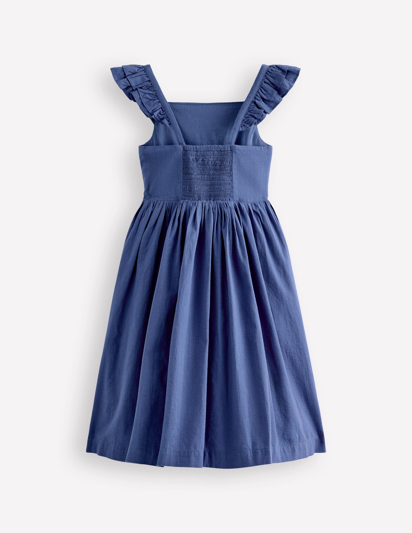 Annalisa Twirly Sundress-Denim Blue Embroidery