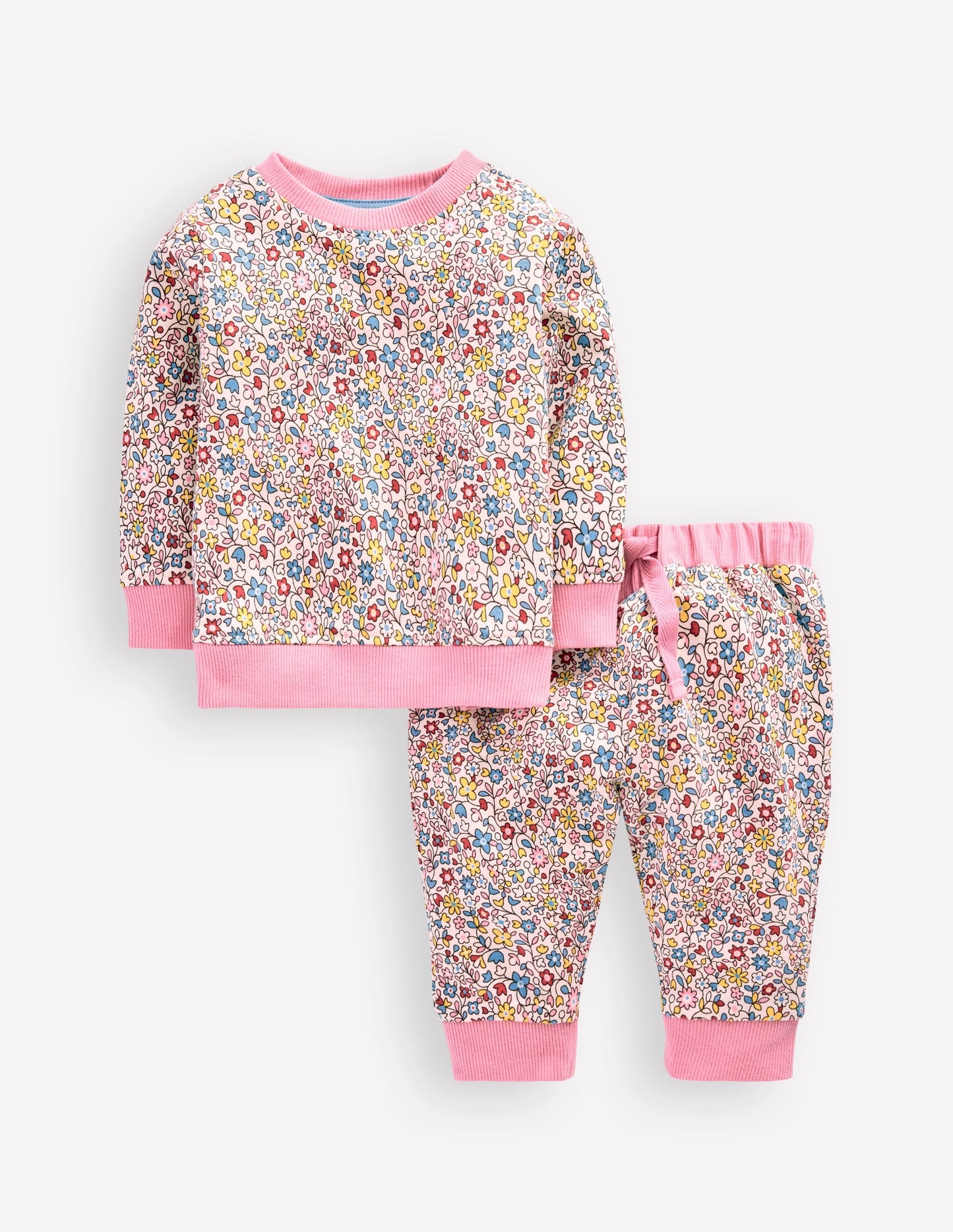 Appliqué Sweatshirt Set-Multi Vintage Floral Ditsy