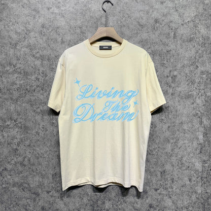 Amiri t shirts letterprinting short sleeves