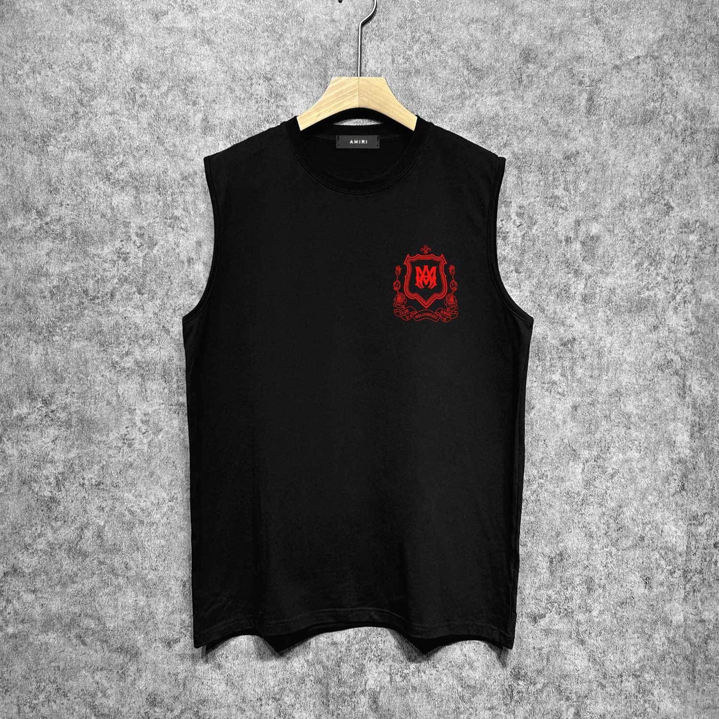 Amiri tank top flower shield printing