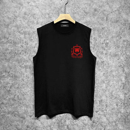 Amiri tank top flower shield printing