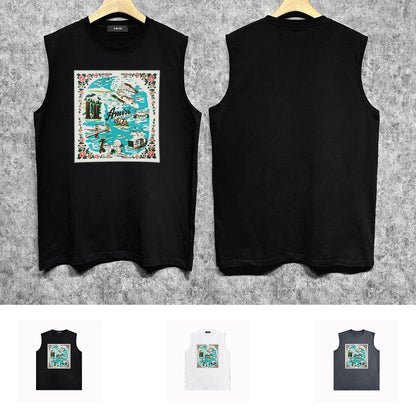 Amiri tank top water estate printing