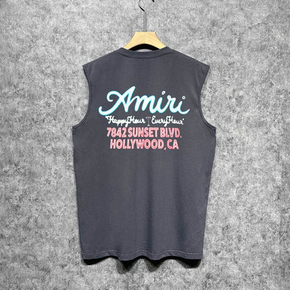 Amiri tank top wine glass letterprinting