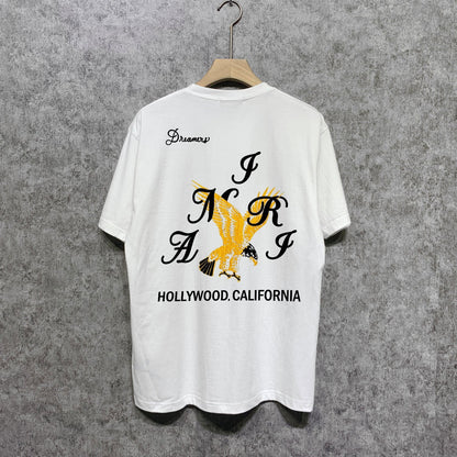 Amiri t shirts hollywood eagle printing short sleeve