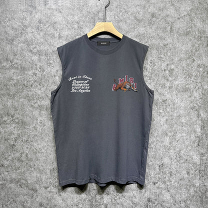 Amiri tank top letter tiger print