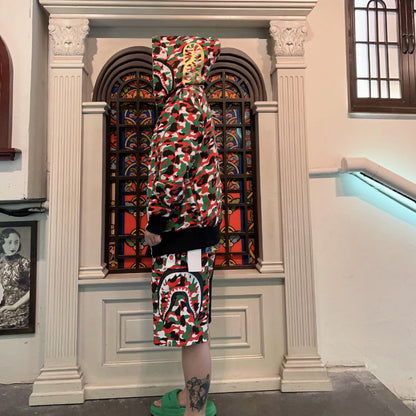 Bathing Ape Hoodie Limited Multi-Colour Camouflage Shark Sweater Hoodie Jacket