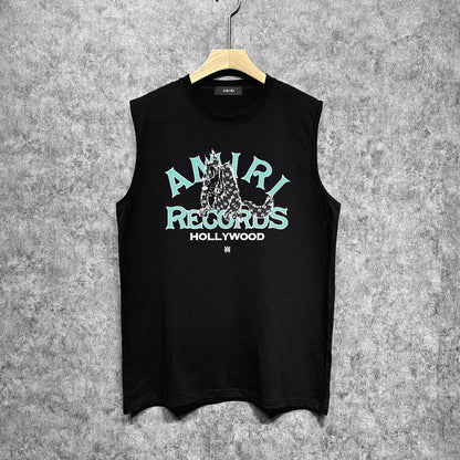Amiri tank top big bad wolf letterprinting