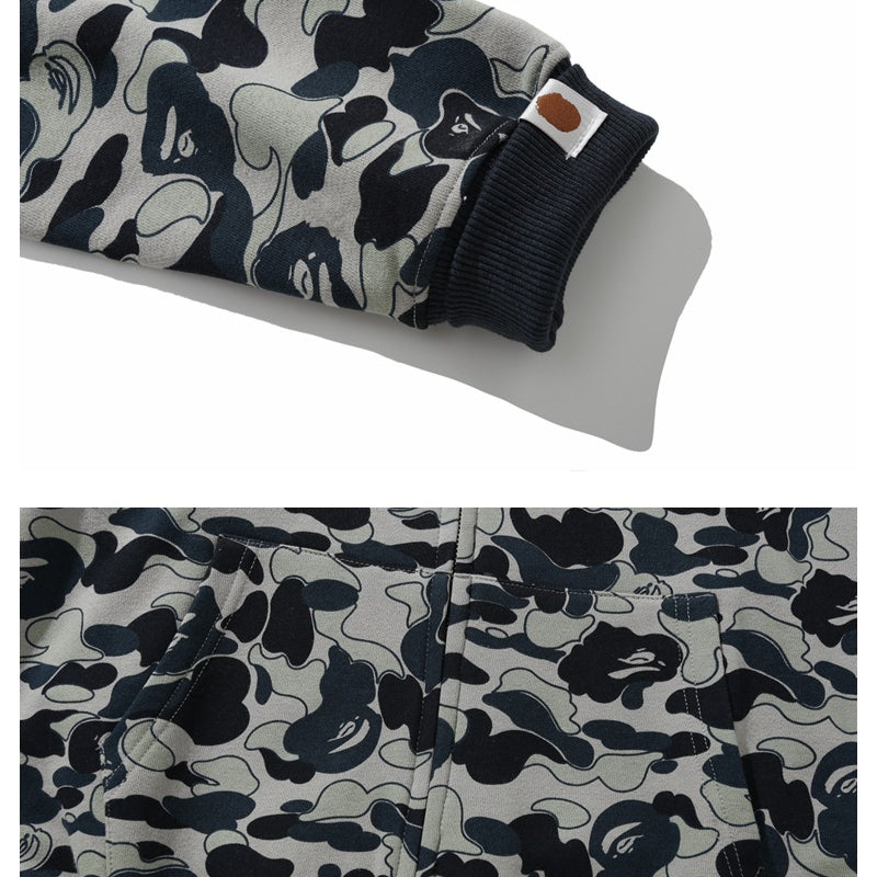 Bathing Ape Hoodie Shark Cookies Camo Cardigan Zip Hooded Sweater Hoodie Jacket