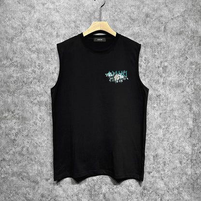 Amiri tank top camellia printing