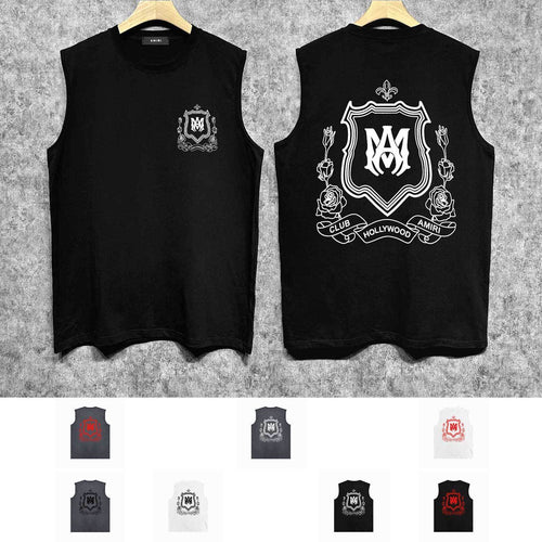 Amiri tank top flower shield printing