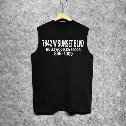 Amiri tank top smoke gray wolf print