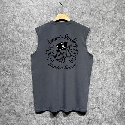 Amiri tank top hat big gray wolf printing