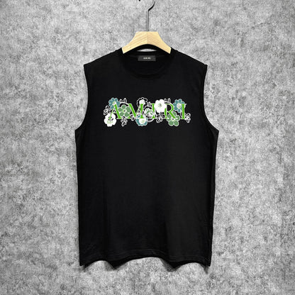 Amiri tank top ruffle letterprinting