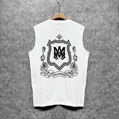 Amiri tank top flower shield printing
