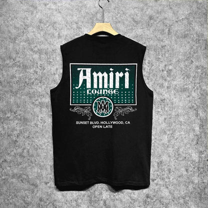 Amiri tank top flower diamond nameplate printing
