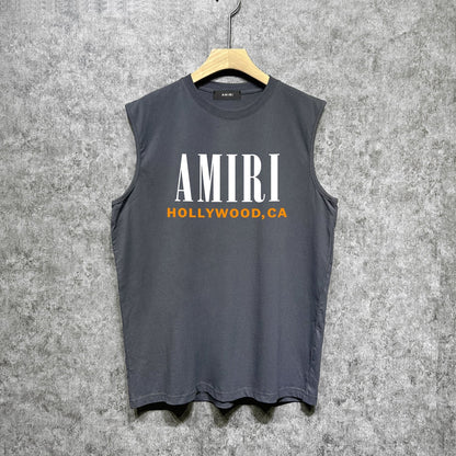 Amiri tank top bone sleeve printing