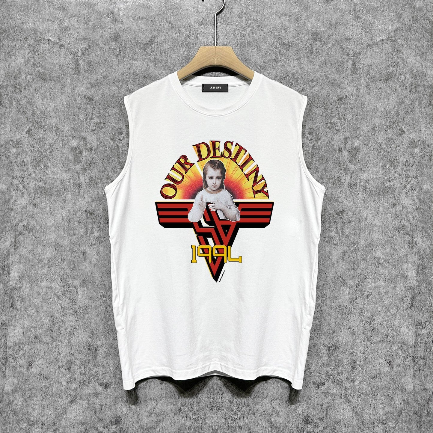 Amiri tank top oil painting girl printing