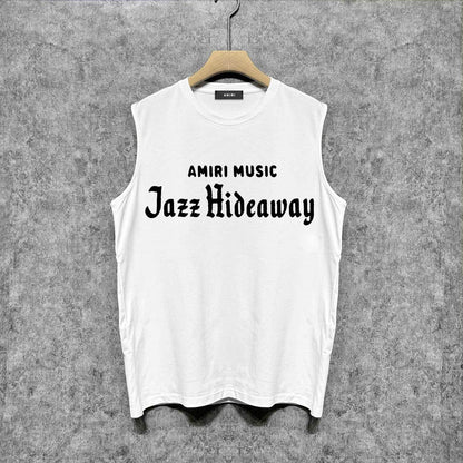 Amiri tank top music letterprinting