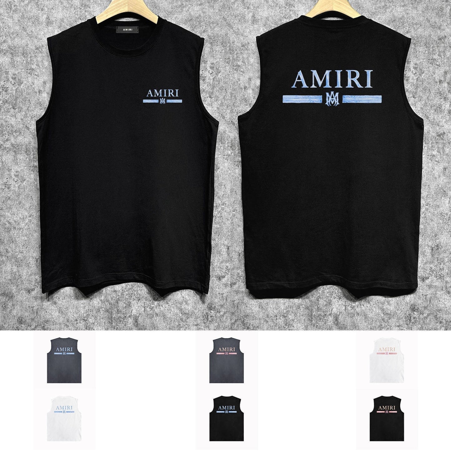Amiri tank top with crayon horizontal stripes printing