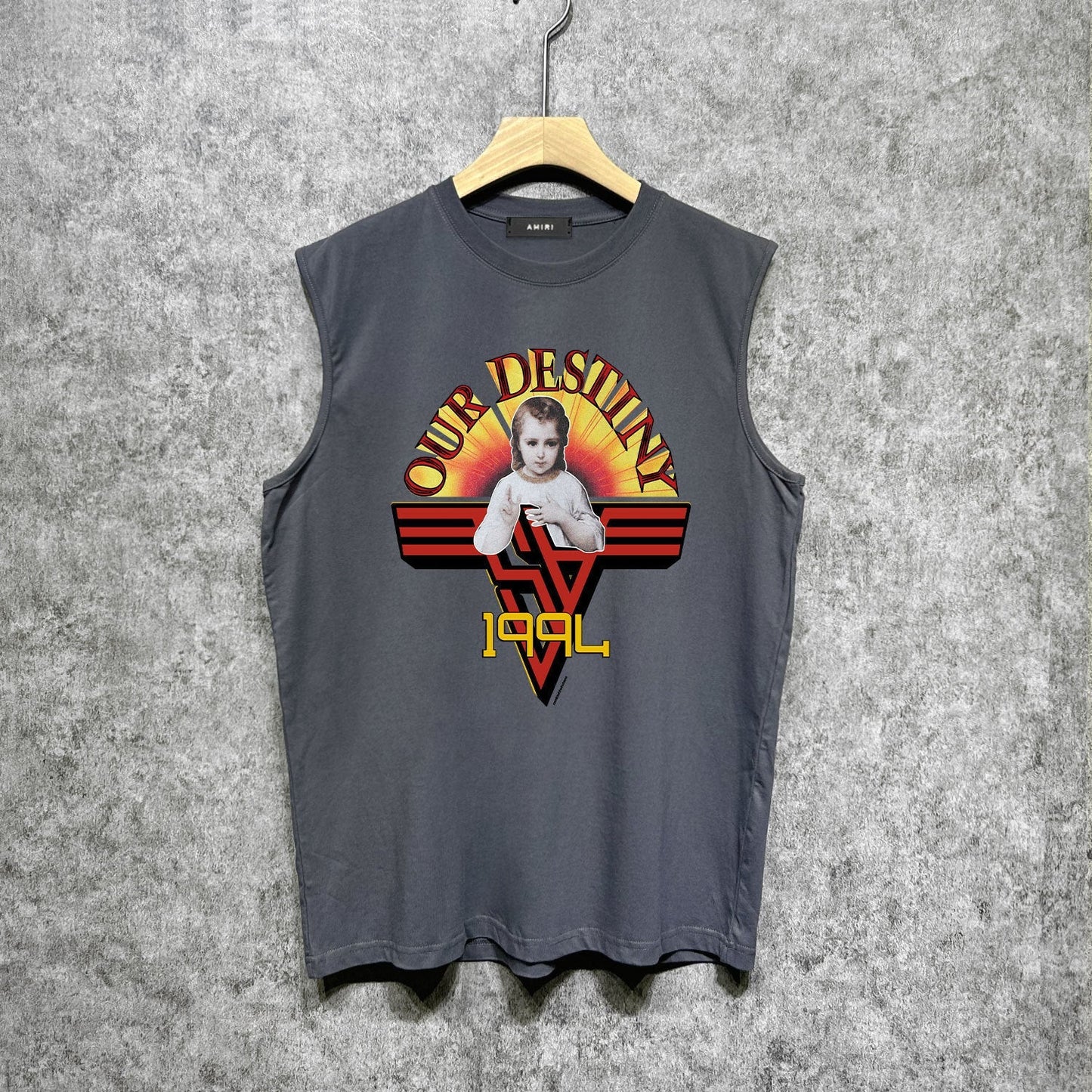 Amiri tank top oil painting girl printing