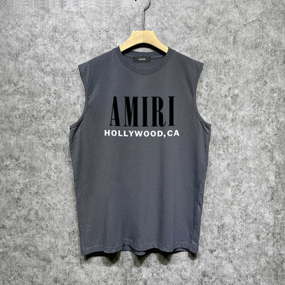 Amiri tank top bone sleeve printing