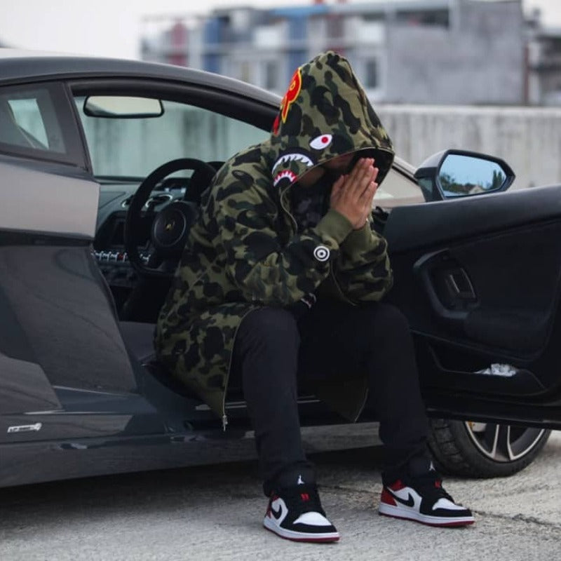 Bathing Ape Hoodie Joint Shark Sweater Hooded Zip Jacket
